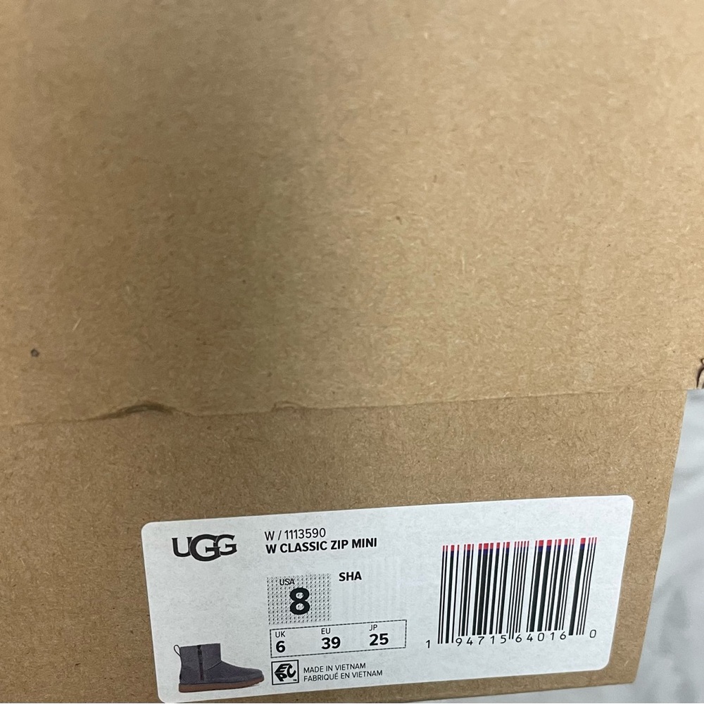 Women's Ugg Classic Zip Mini Boot Grey Size 8 - Picture 12 of 12